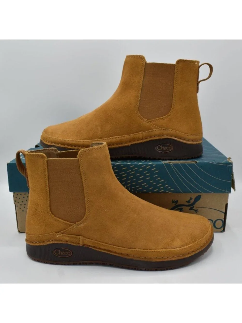 Chaco Womens Size 11‎ Paonia Caramel Brown Suede Chelsea Boots Shoes